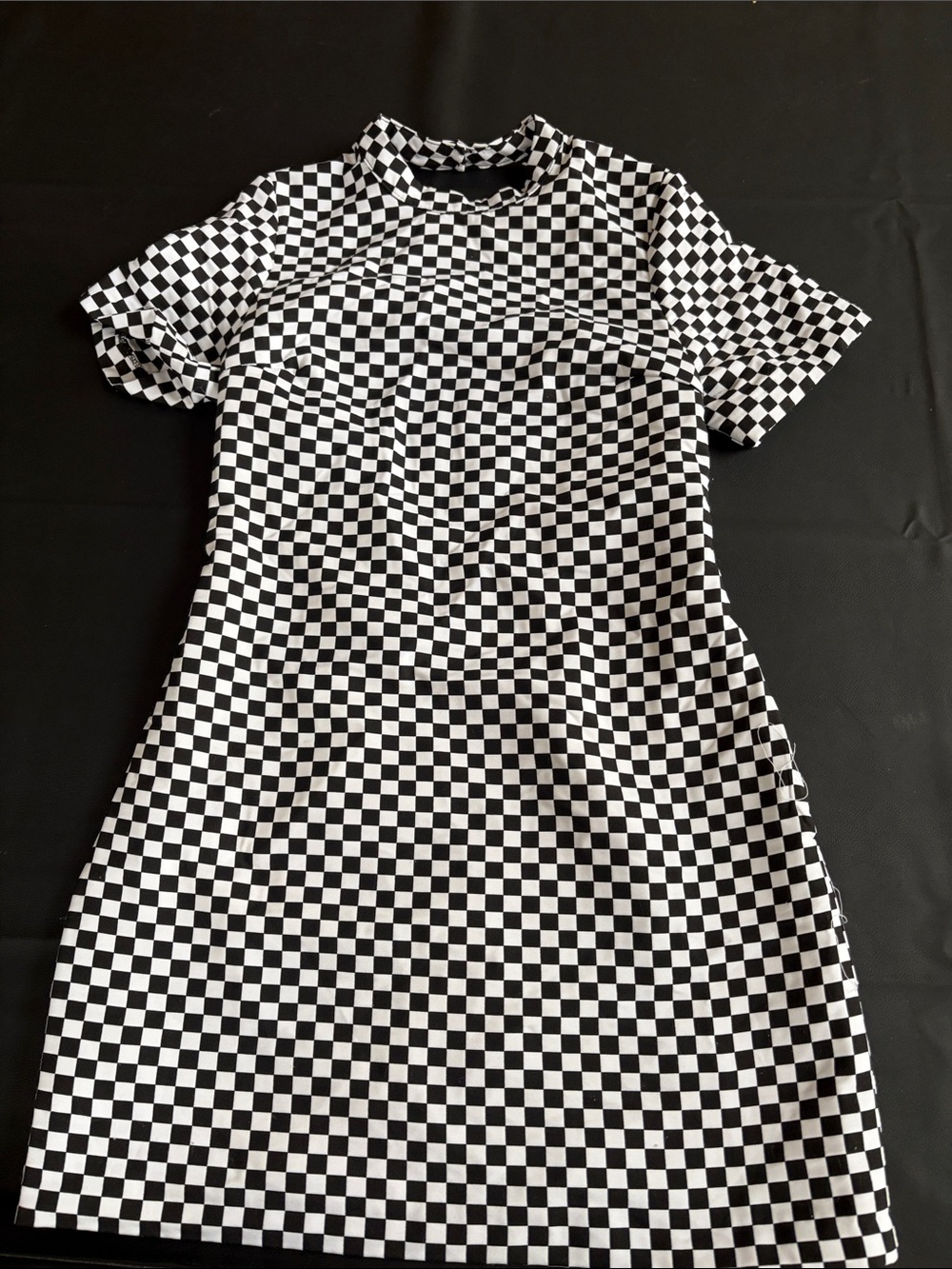Zara Black and White Checker Mini Dress